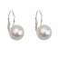 Stříbrné náušnice visací s perlou z křišťálu Preciosa bílé kulaté 31143.1