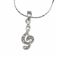 Náhrdelník v tvare husľového kľúča so Swarovski Elements