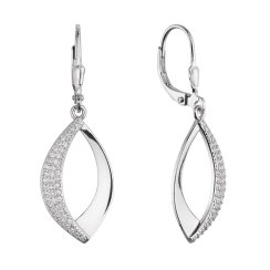 Stříbrné visací náušnice slzy 11697.1