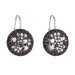 Stříbrné náušnice visací s krystaly Swarovski černé kulaté 31176.5 Hematite