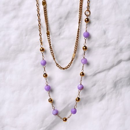 Náhrdelník ocelový s ametystem 42029.3