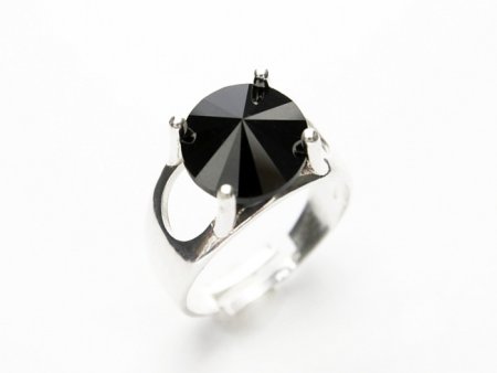 Prsteň so Swarovski Elements Rivoli Jet 12mm