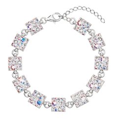 Strieborný náramok so Swarovski kryštálmi ab efekt 33047.2