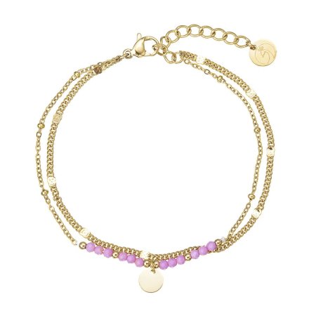 Náramek ocelový s ametystem 43074.3