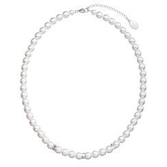Perlový náhrdelník so Swarovski Elements 32012.1 Biely