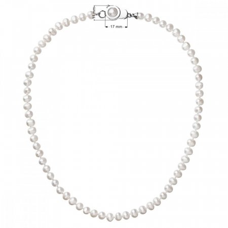 Perlový náhrdelník z pravých říčních perel bílý 22006.1