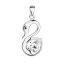 Strieborný prívesok s kryštálom Swarovski biela labuť 34237.1 Kryštál