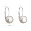 Stříbrné náušnice visací s bílou říční perlou 21044.1 Bílá 7,5 mm
