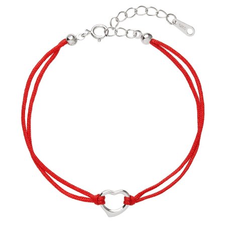 Náramok proti uhranutiu strieborné srdiečko 13006.3 Red