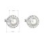 Stříbrné náušnice pecka s krystaly Swarovski a bílou perlou kulaté 31314.1 White