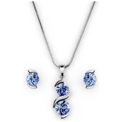 Souprava se Swarovski Elements vlnka modrá Light Sapphire
