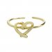 Stříbrný prsten s motivem nepravidelného srdce ve zlaté barvě