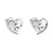 Stříbrné náušnice pecka s krystaly Swarovski bílé srdce 31259.1 Krystal