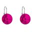 Strieborné náušnice visiace s kryštálmi Swarovski ružové okrúhle 31106.3 Fuchsia