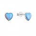 Stříbrné náušnice pecky se syntetickým opálem světle modré srdce 11337.3 Lt. Blue s. Opal