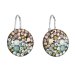 Stříbrné náušnice visací s krystaly Swarovski mix barev kulaté 31176.4 Chameleon