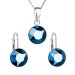 Sada šperkov s kryštálmi Swarovski náušnice, retiazka a prívesok modré okrúhle 39140.5 Metalic Blue