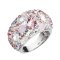 Strieborný prsteň s kryštálmi Swarovski ružový 35028.3 Magic Rose