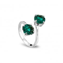 Prsteň zelený so Swarovski Elements Ronda PP10882EM Emerald