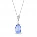 Stříbrný náhrdelník se Swarovski Elements modrá kapka Dainty Drop N610616LS Light Sapphire