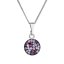 Strieborný náhrdelník so Swarovski kryštálmi okrúhly fialový 32086.3 Magic violet
