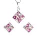 Sada šperkov s kryštálmi Swarovski náušnice, retiazka a prívesok ružový kosoštvorec 39126.3 Rose
