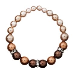 Náramek se Swarovski Elements perla hnědá 33016.3 Brown