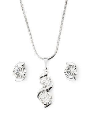 Súprava biela so Swarovski Elements vlnka Krystal