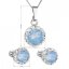 Súprava šperkov s kryštálmi Swarovski náušnice, retiazka a prívesok modré opálové okrúhle 39352.7