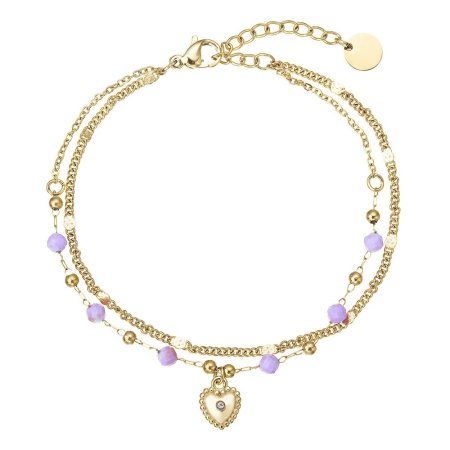 Náramek ocelový s ametystem 43072.3