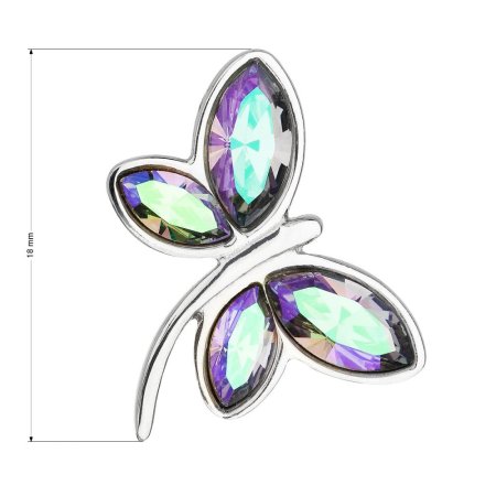 Strieborný prívesok s kryštálmi Swarovski fialová vážka 34211.5 Paradise Shine