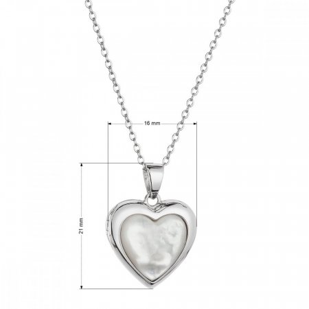 Stříbrný náhrdelník perleťové srdce 12075.1