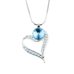 Náhrdelník so Swarovski Elements srdce modrej Aqua