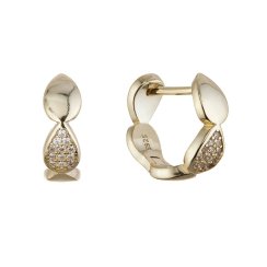 Pozlacené stříbrné náušnice tvarované kruhy 11614.1