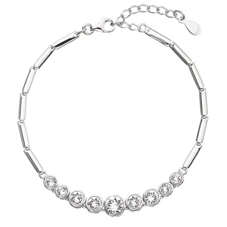 Stříbrný náramek se Swarovski krystaly bílý 33111.1 Krystal
