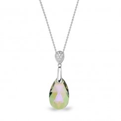Stříbrný náhrdelník se Swarovski Elements měnivá kapka Dainty Drop N610616PS Paradise Shine