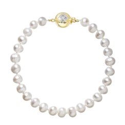 Perlový náramek z říčních perel se zapínáním ze 14 karátového zlata 923001.1/9270A bílý