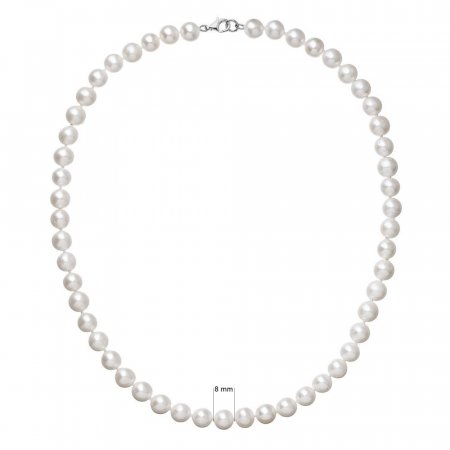 Perlový náhrdelník z pravých riečnych perál so zapínaním z bieleho 14 karátového zlata 822003.1