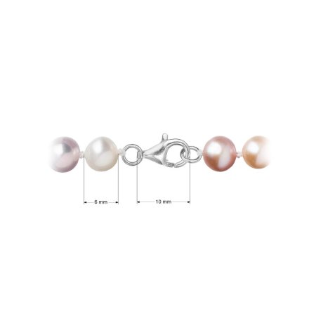 Perlový náramek z říčních perel se zapínáním z bílého 14 karátového zlata 823004.3/9260B multi