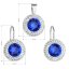 Sada šperkov s kryštálmi Swarovski náušnice a prívesok modrej okrúhle 39107.3 Majestic Blue