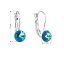 Náušnice modré Rivoli so Swarovski Elements 44112239 Bermuda Blue 8 mm
