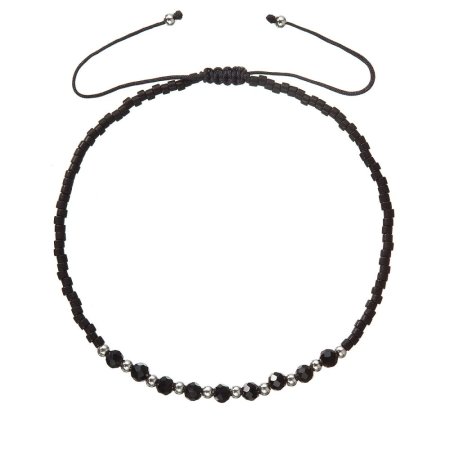 Textilné Miyuki náramok čierny onyx 13037.3 black