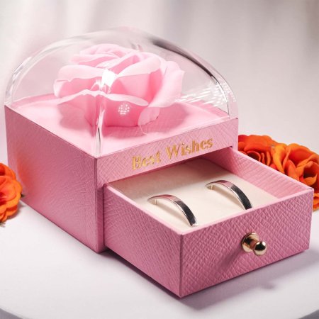 Darčeková krabička kvetina KR0006 ružová