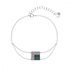 Náramok zelený sa Swarovski Elements Kingdom BROLOFM6CEM Emerald