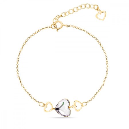 Náramek zlatý čirý se Swarovski Elements Soul BSG280810C Krystal