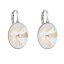 Stříbrné náušnice visací s krystaly Swarovski bílý ovál 31275.4 Light Grey Delite