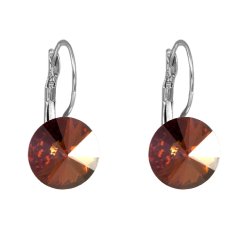 Náušnice Rivoli so Swarovski Elements visiaci Topaz AB 12 mm