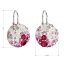 Stříbrné náušnice visací s krystaly Swarovski mix barev kulaté 31176.3 Sweet Love