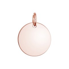 Pozlátený strieborný prívesok placička väčší 64093 rose gold