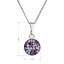 Strieborný náhrdelník so Swarovski kryštálmi okrúhly fialový 32086.3 Magic violet